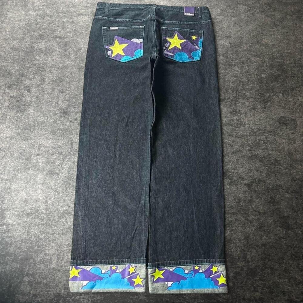 Vintage Scifen Men’s Size 38 Selvedge Denim Baggy Wide Leg Jeans Y2K Hip Hop